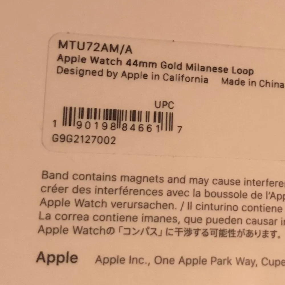 Apple Watch Band Milanese Loop 44mm Gold MTU72AM/A